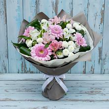 Букет цветов из:  Герберы, Альстромерии и Хризантемы в Новосельцево