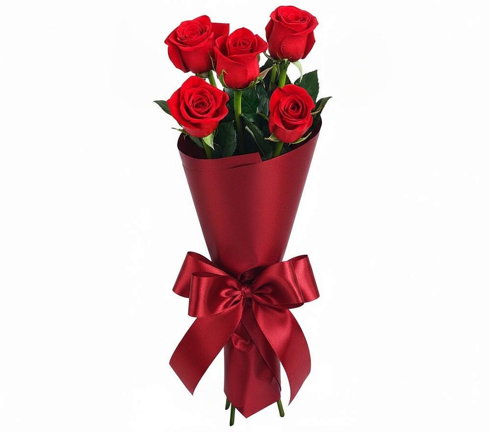Букет 5 Красных роз Эдлесс Лав в Новосельцево
