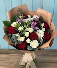 Букет цветов из:  Розы и Альстромерии #REPLACE_PRED# Новосельцево