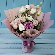 Букет цветов из:  Розы и Лизиантусы в Новосельцево