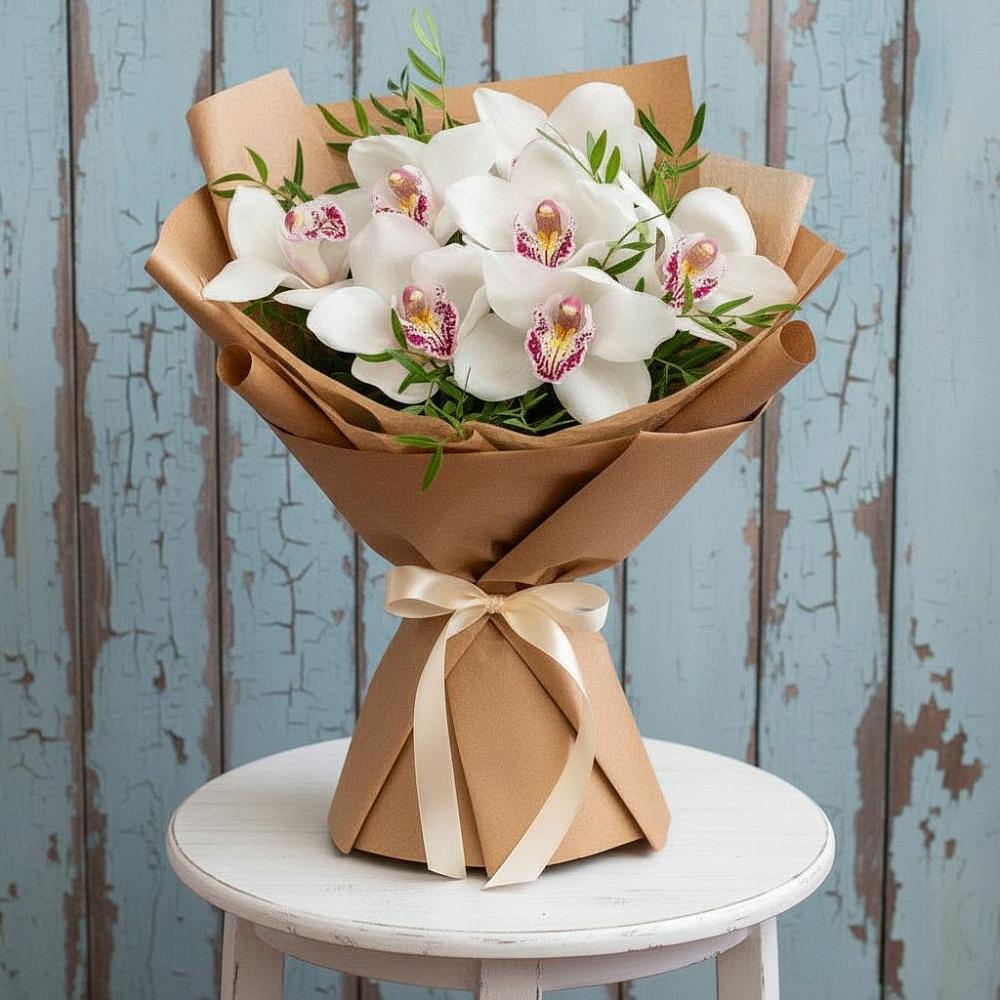 Букет цветов из: Орхидеи и Розы в Новосельцево