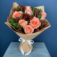 Букет цветов из:  Розы и Альстромерии в Новосельцево