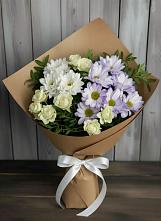 Букет цветов из:  Хризантемы и Розы в Новосельцево