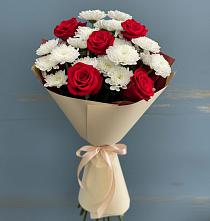 Букет цветов из:  Розы и Хризантемы в Новосельцево