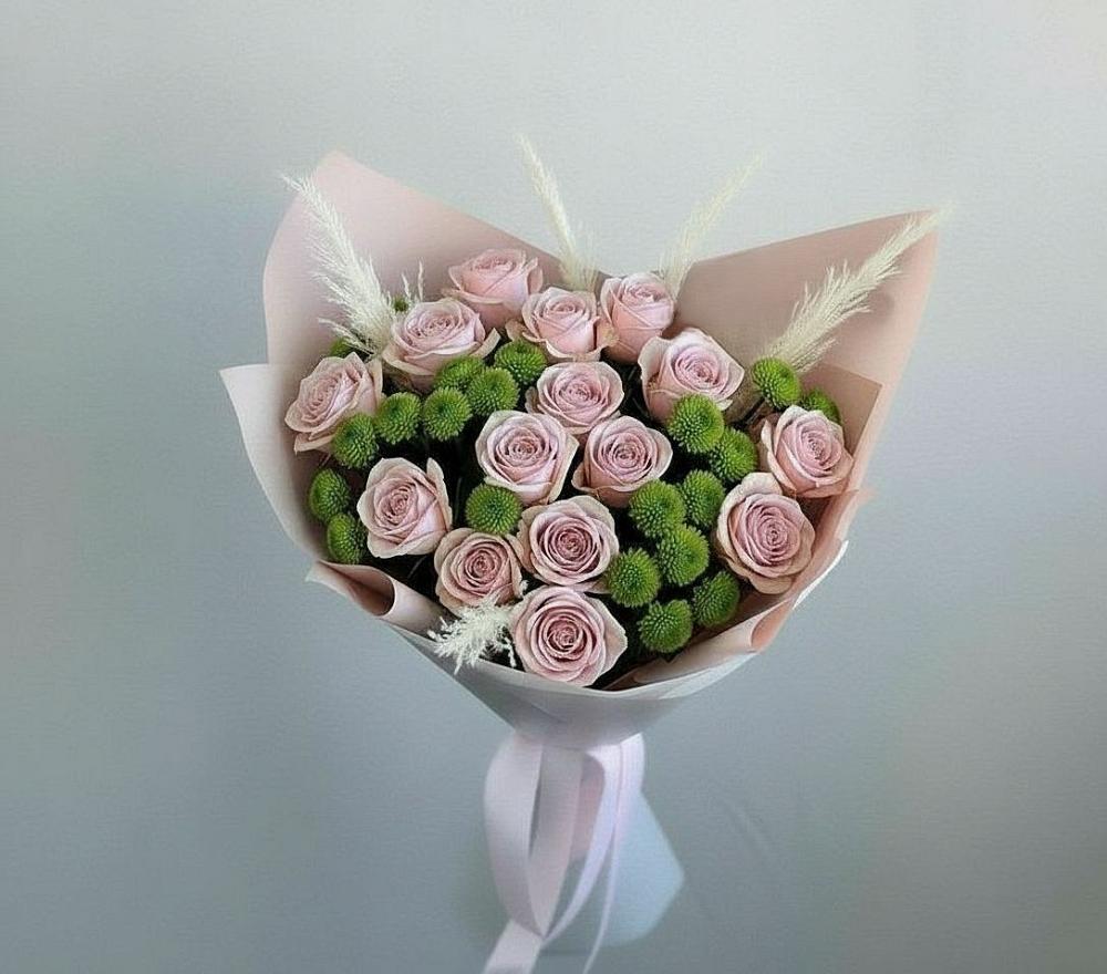 Букет цветов из: Розы и Хризантемы в Новосельцево