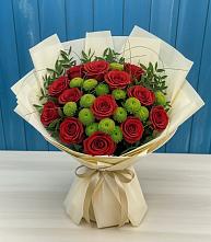 Букет цветов из:  Розы и Хризантемы в Новосельцево