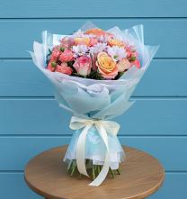 Букет цветов из:  Хризантемы и Розы в Новосельцево