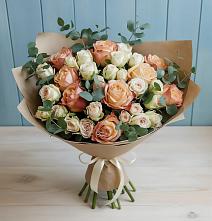 Букет цветов из:  Альстромерии и Розы #REPLACE_PRED# Новосельцево